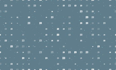 Poster - Seamless background pattern of evenly spaced white chat symbols of different sizes and opacity. Vector illustration on blue grey background with stars