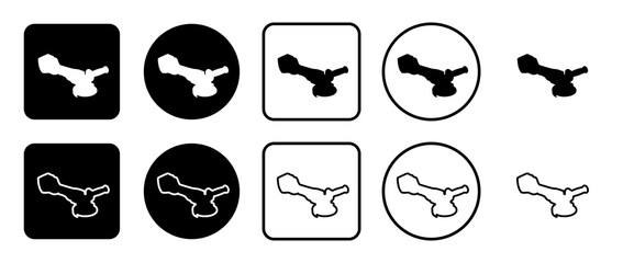 Canvas Print - Icon set of cordless angle grinder symbol. Filled, outline, black and white icons set, flat style.  Illustration on transparent background