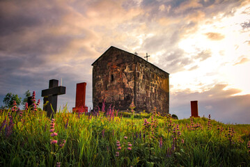 Kamakatar Chapel in sunset ,Vanadzor, Lori, Armenia