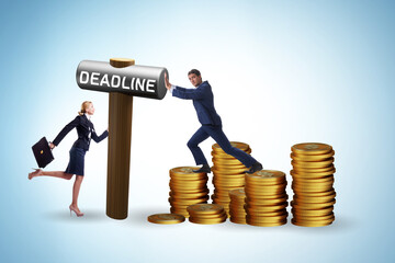 Wall Mural - Business people in deadline concept