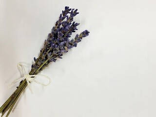 Wall Mural - bunch of lavender on a wooden background