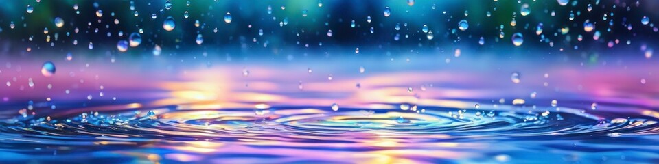 Wall Mural - Abstract colorful illustration colorful bubbles on water on light blurred background, background for design, space for text.	