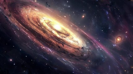 Wall Mural - Beautiful travel in deep space among stars and nebulas. Spiral space galaxy cosmos background. Galaxy and stars. Beautiful galaxy in video 4k.