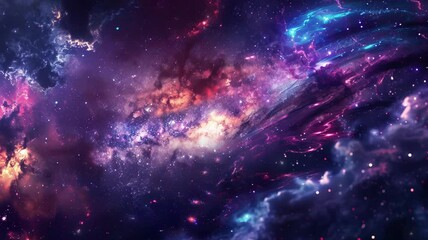 Wall Mural - Beautiful travel in deep space among stars and nebulas. Spiral space galaxy cosmos background. Galaxy and stars. Beautiful galaxy in video 4k.