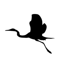 Sticker - silhouette of a flying crane