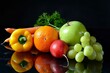 Assorted Fruits and Vegetables on Table