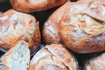 Poster - Fresh fragrant bread on the table. Food concept
