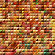 abstract vector stained-glass triangle mosaic background - orange and yellow