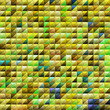 abstract vector stained-glass triangle mosaic background - green and yellow