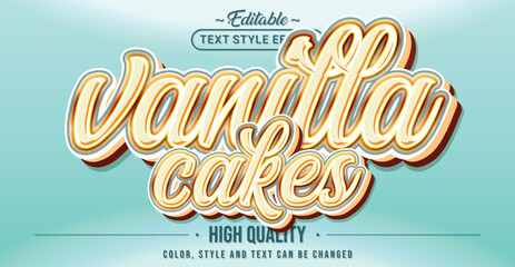 Aufkleber - Editable text style effect - Vanilla Cakes text style theme.