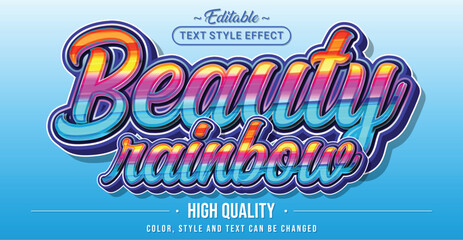 Aufkleber - Editable text style effect - Beauty Rainbow text style theme.