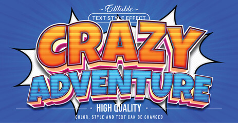 Aufkleber - Editable text style effect - Crazy Adventure text style theme.