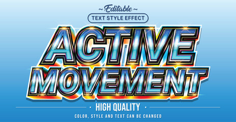 Poster - Editable text style effect - Active Movement text style theme.
