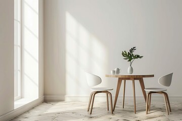 Wall Mural - Minimalist modern dining room interior with copy space, simple and elegant website image