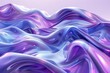 Mesmerizing 3D abstract background with glossy plastic waves in violet and azure hues, digital illustration