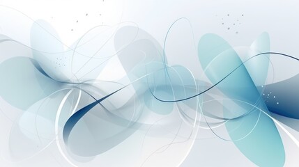 Poster - Elegant Blue Abstract Waves on Clean Background