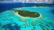 Aerial Tupai Bora Bora Tahaa Society Islands Atoll Pacific Ocean barrier reef Lagoon Tropical travel tourism