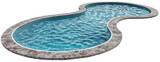 Fototapeta  - Swimming pool with clear blue water isolated on a transparent background
