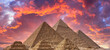 Sunrise at the Giza Pyramids, Egypt, with a Vibrant, Colorful Sky