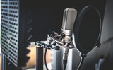Fototapeta Do akwarium - Microphone in recording studio
