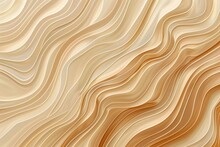 Natural Organic Abstract Wavy Lines Pattern, Beige Brown Color Background Illustration