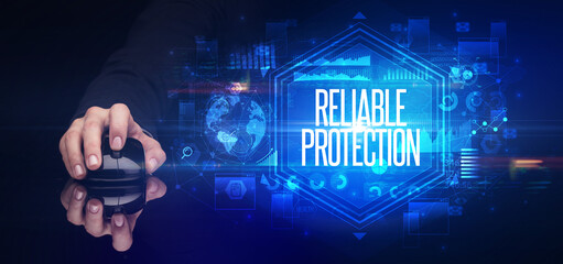 Aufkleber - hand holding wireless peripheral, cyber security concept
