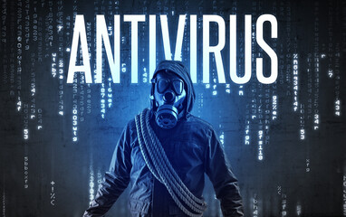 Poster - Faceless hacker with inscription