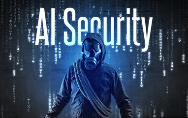 Poster - Faceless hacker with inscription