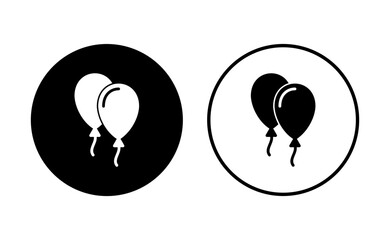 Wall Mural - Balloon icon set. party balloon icon decoration birthday vector. Balloon black silhouette icon