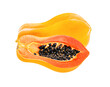 ripe papaya isolated on  tarnsparent png