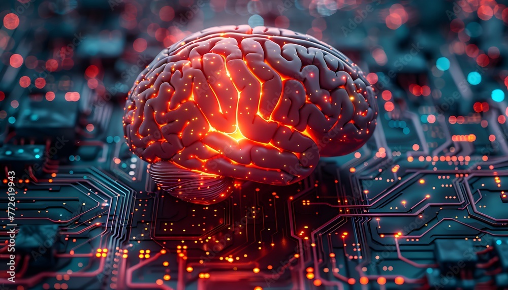 Human brain showing Intelligent thinking processing through the concept ...