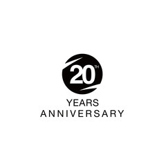 Wall Mural - 20th anniversary emblem. Twenty years anniversary celebration symbol