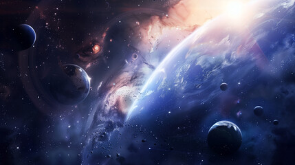 Wall Mural - exoplanet in deep space