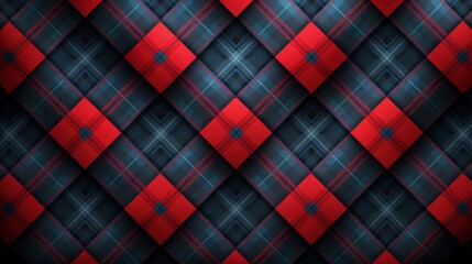 Vector Red and Blue Tartan Pattern Wallpaper