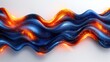 Dynamic Contrast: Abstract Blue and Orange Wave on White Background