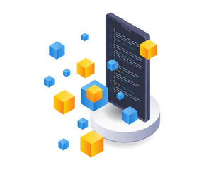 Poster - Technology smartphone blockchain management