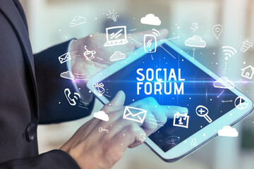 Aufkleber - Close-up Of A Person Using Social Networking