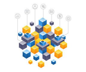 Poster - Internet business blockchain technology network
