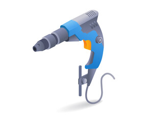Poster - Isometric flat drilling machine 3d illustration