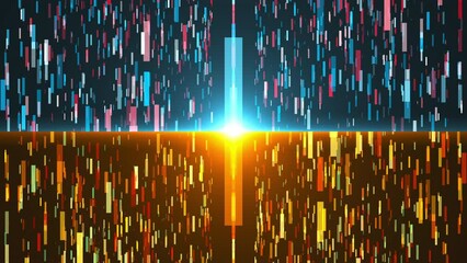 Poster - Abstract Digital Lines. Computer generated 3d render