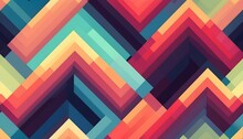 Seamless Background. Geometric Abstract Diagonal Pattern In Low Poly Pixel Art Style.
