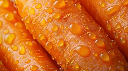 Wall Mural - Closeup beautiful texture of fresh orange carrot with water drops.vegetable background.healthy eating with organic food ingredient.