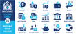 © Parbat - Income icon set. Containing money, tax, earnings, payment, accounting, paycheck and so on. Flat earning icons set.