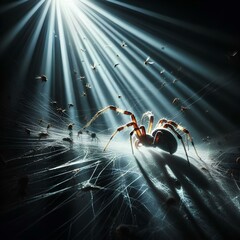 Wall Mural - 
the spider and its offspring