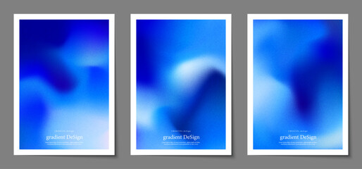Fototapete - Gradient blurred backgrounds set with modern abstract colorful patterns graphic. Design template collection for cover and poster. Vector illustration
