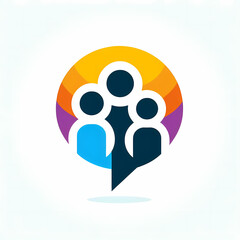 Poster - logo illustration of family together unity in chat bubble