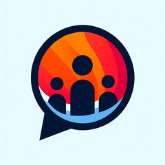 Poster - logo illustration of family together unity in chat bubble