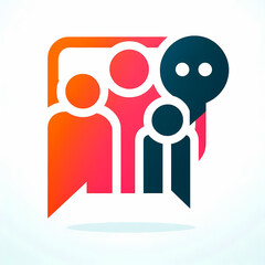 Poster - logo illustration of family together unity in chat bubble