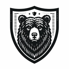 Wall Mural - logo illustration of black bear