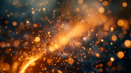 Canvas Print - sparks background with bokeh lights